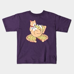 Pizza And Chill Cat Kids T-Shirt